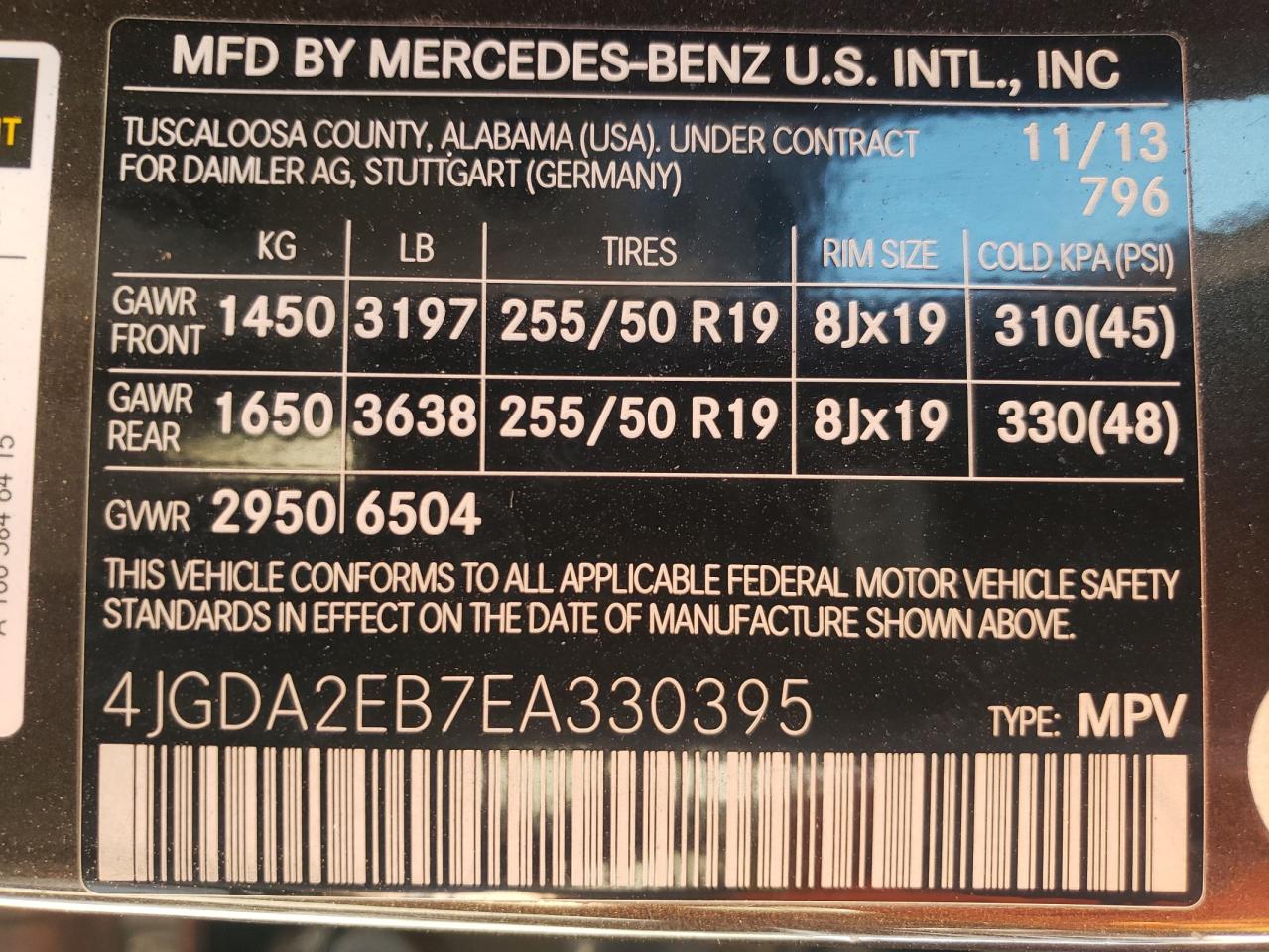 VIN 4JGDA2EB7EA330395 2014 MERCEDES-BENZ M-CLASS no.12