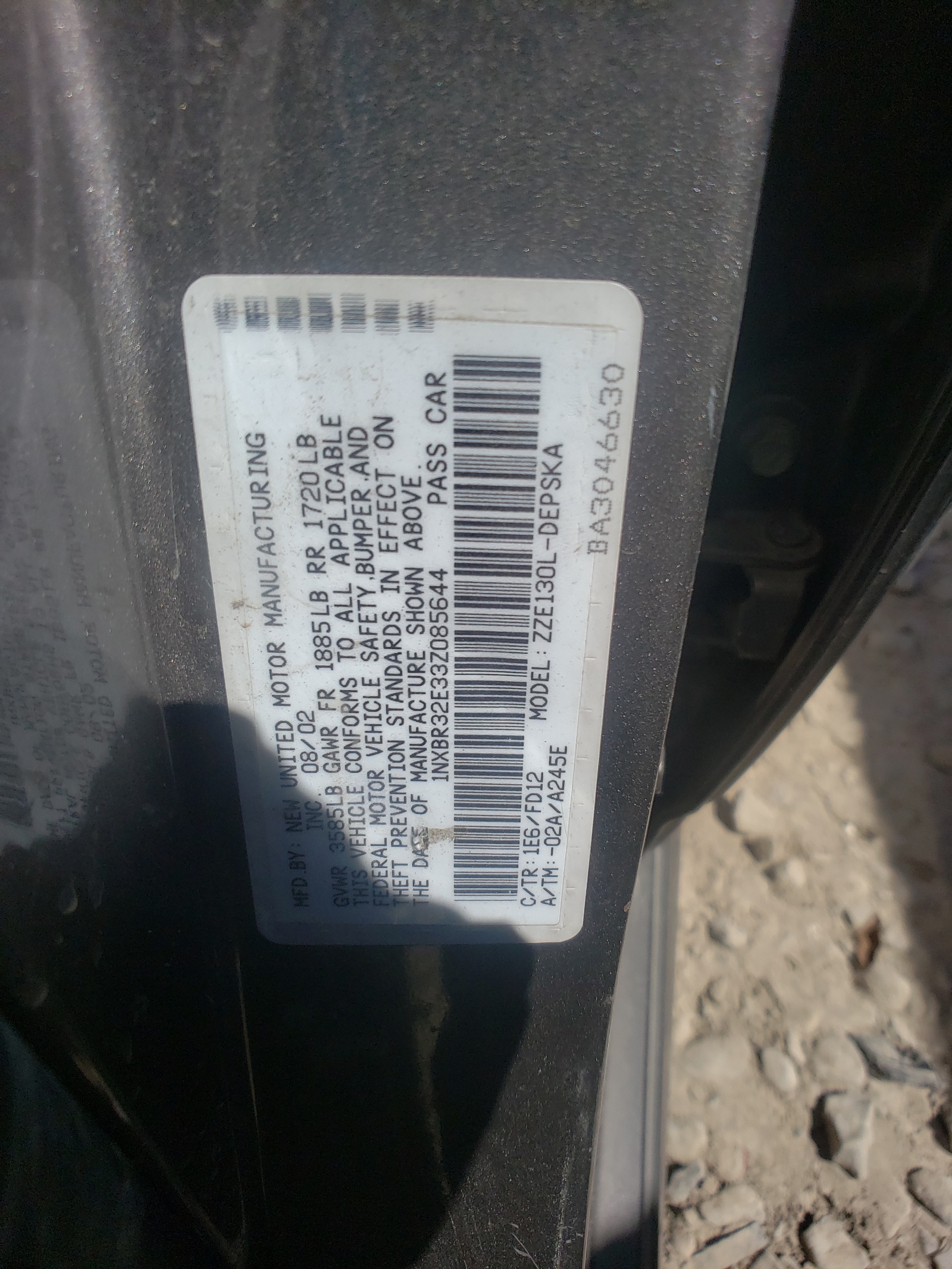 1NXBR32E33Z085644 2003 Toyota Corolla Ce