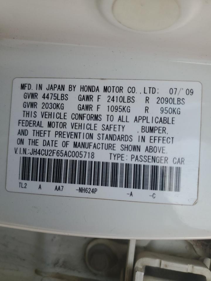2010 Acura Tsx VIN: JH4CU2F65AC005718 Lot: 82915064