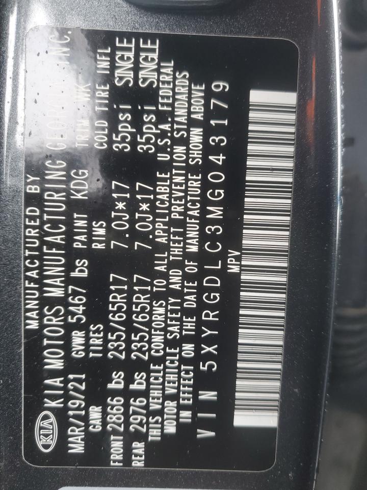 2021 Kia Sorento Lx VIN: 5XYRGDLC3MG043179 Lot: 45296644