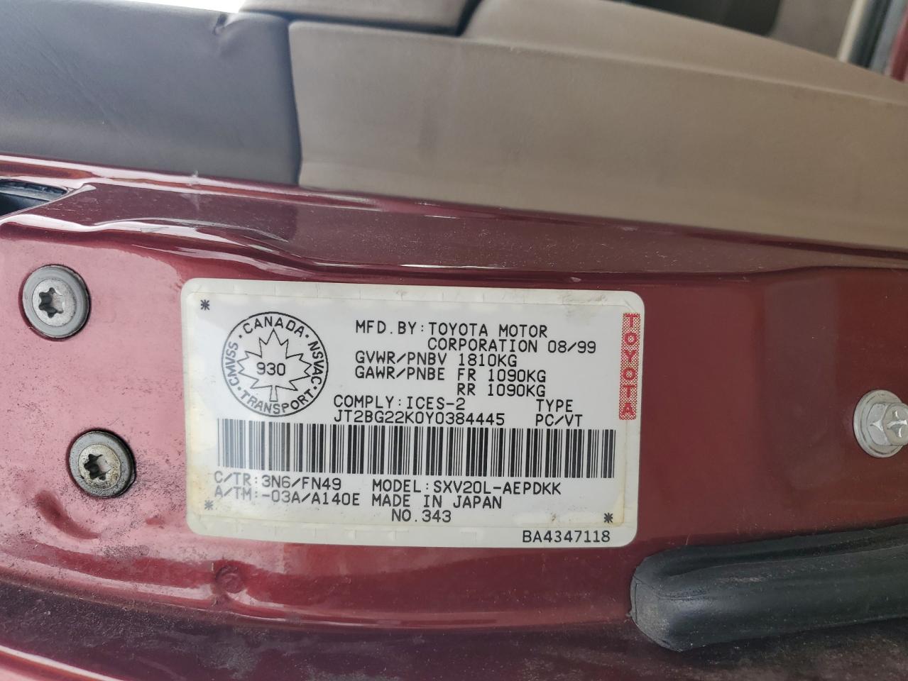 2000 Toyota Camry - Image 12