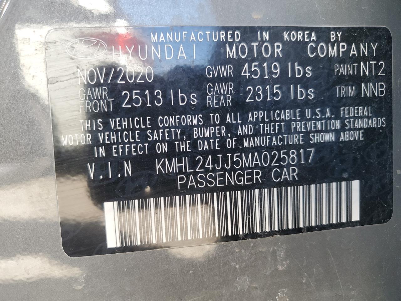 KMHL24JJ5MA025817 2021 Hyundai Sonata Hybrid