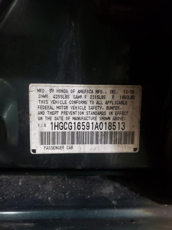 1HGCG16591A018513 2001 Honda Accord Ex