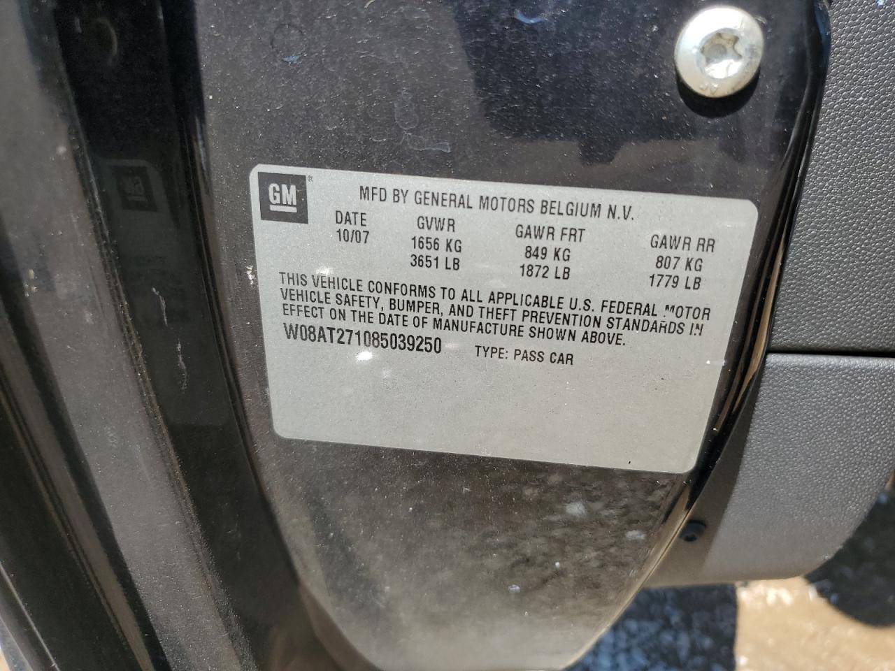 W08AT271085039250 2008 Saturn Astra Xr