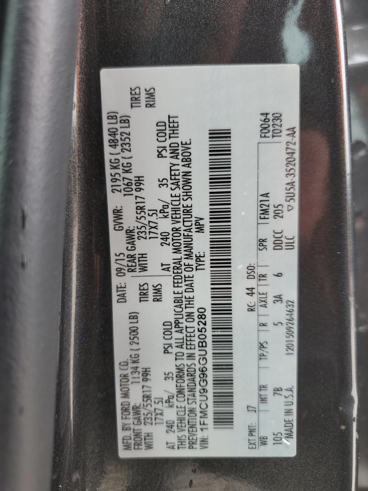 1FMCU9G96GUB05280 2016 Ford Escape Se