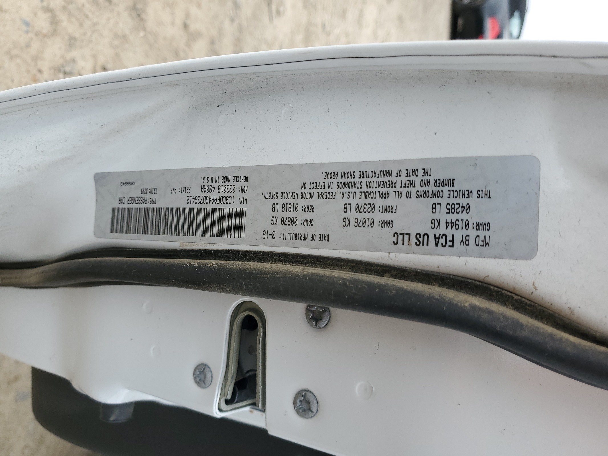 1C3CDFAA4GD736412 2016 Dodge Dart Se