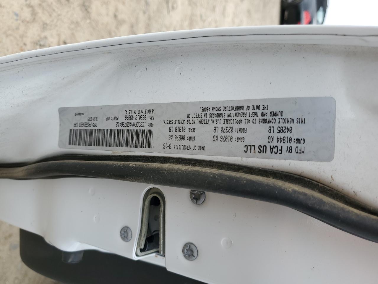 2016 Dodge Dart Se VIN: 1C3CDFAA4GD736412 Lot: 45515654