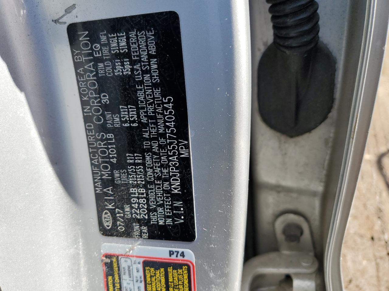 2018 Kia Soul + VIN: KNDJP3A55J7540545 Lot: 47371544