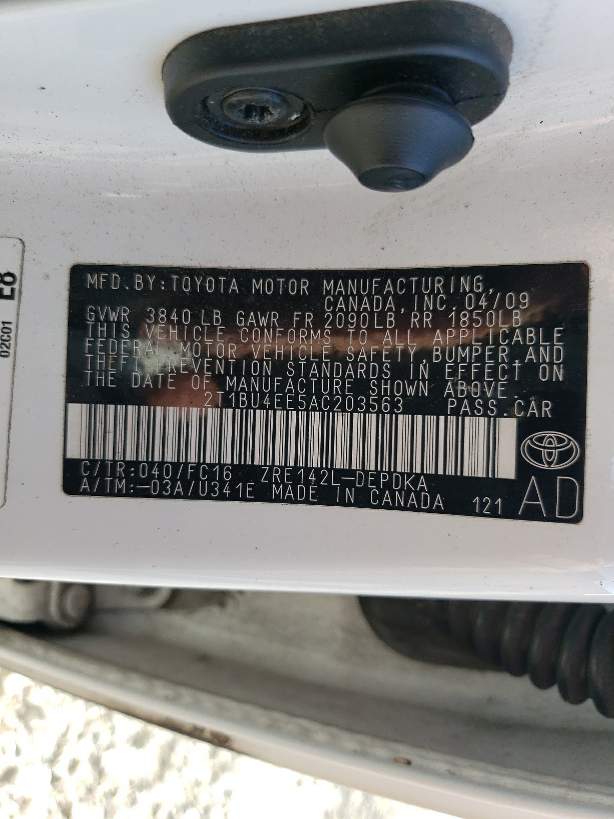 2T1BU4EE5AC203563 2010 Toyota Corolla Base