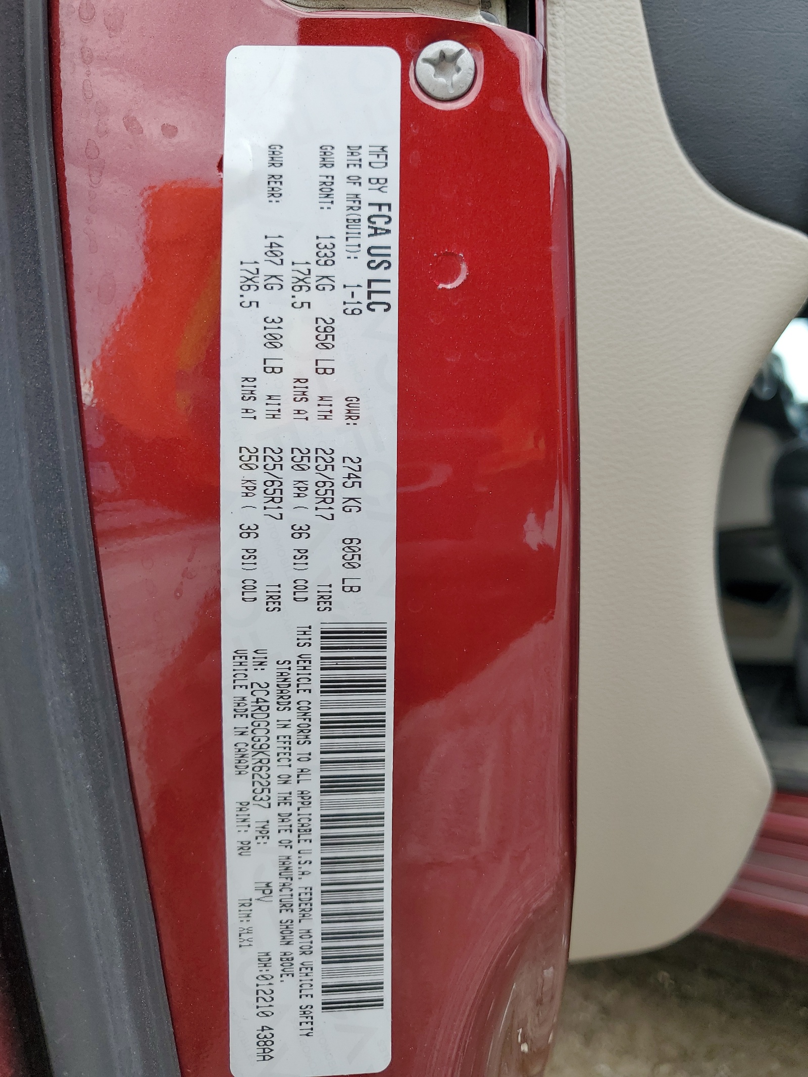 2C4RDGCG9KR622537 2019 Dodge Grand Caravan Sxt