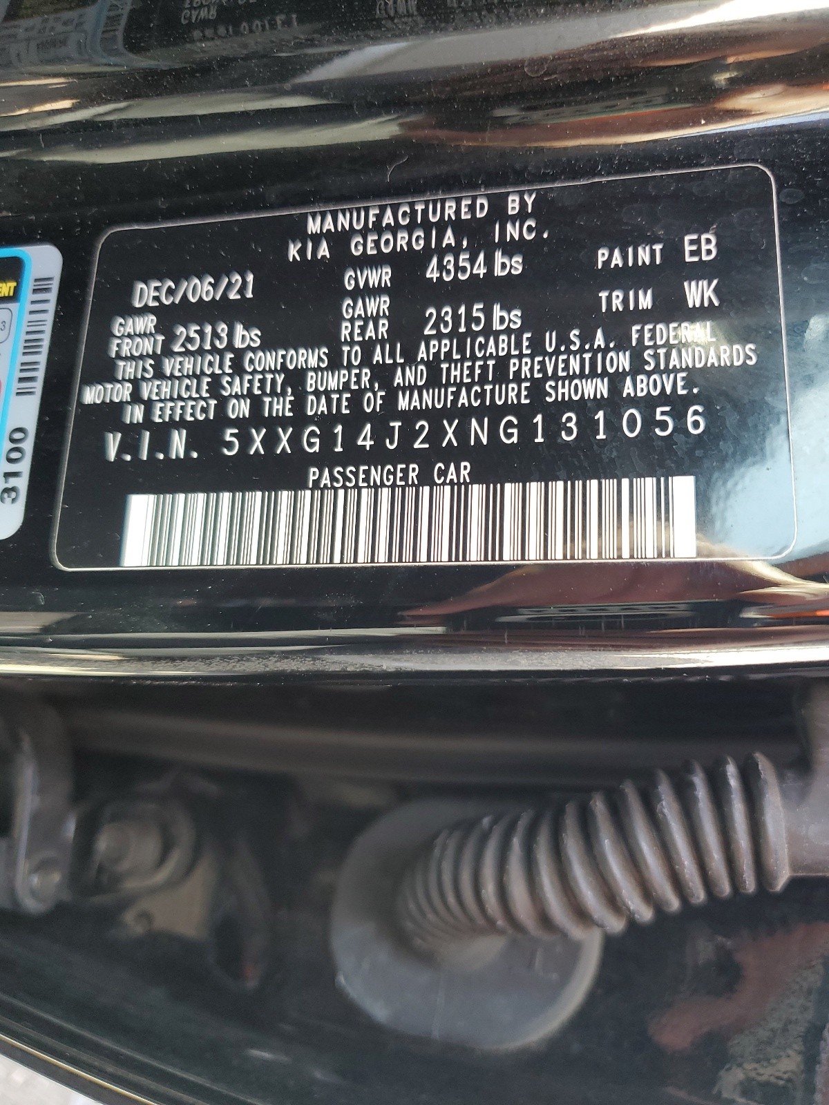 5XXG14J2XNG131056 2022 Kia K5 Lxs