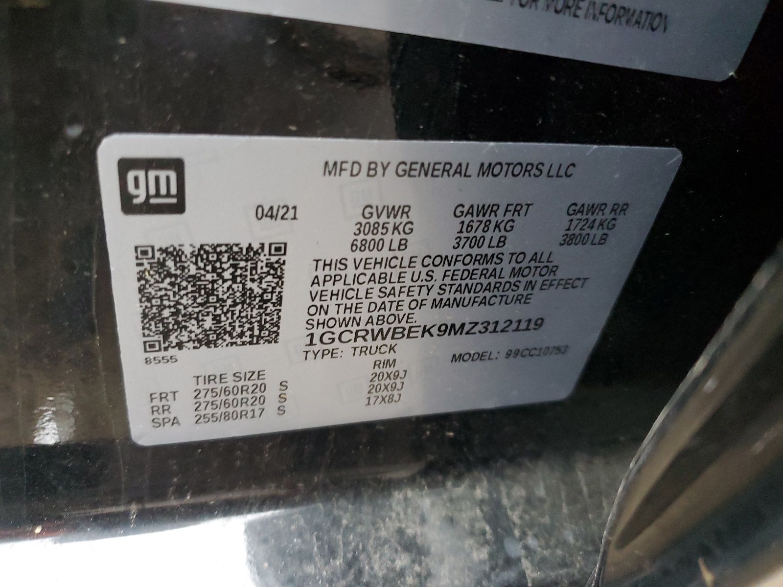 1GCRWBEK9MZ312119 2021 Chevrolet Silverado C1500 Custom