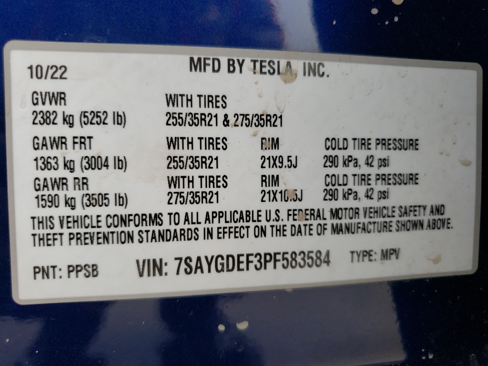 7SAYGDEF3PF583584 2023 Tesla Model Y