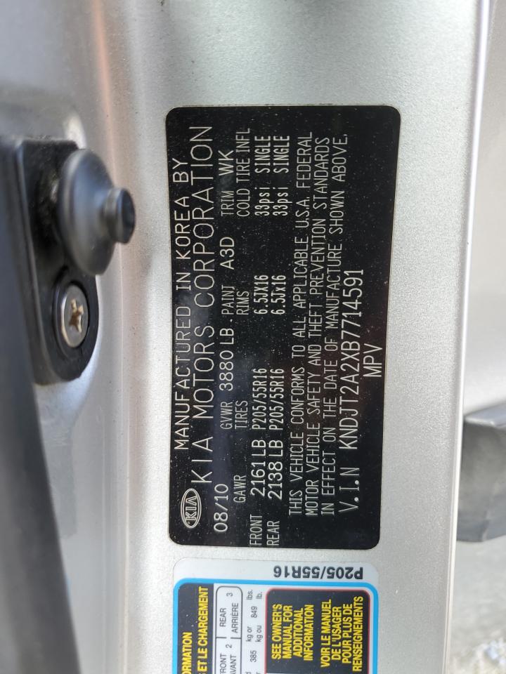 2011 Kia Soul + VIN: KNDJT2A2XB7714591 Lot: 47221844