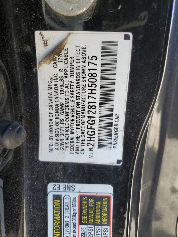 2007 Honda Civic Ex VIN: 2HGFG12817H508175 Lot: 78428174