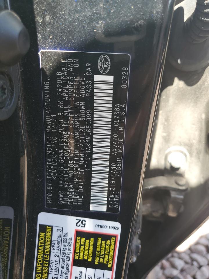 4T1G11AK1NU650999 2022 Toyota Camry Se