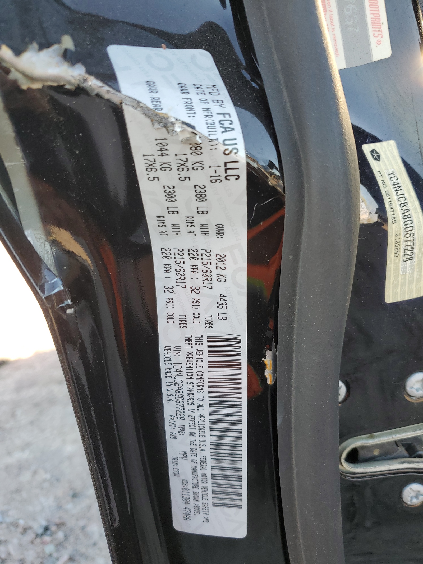 1C4NJCBA8GD677228 2016 Jeep Compass Sport