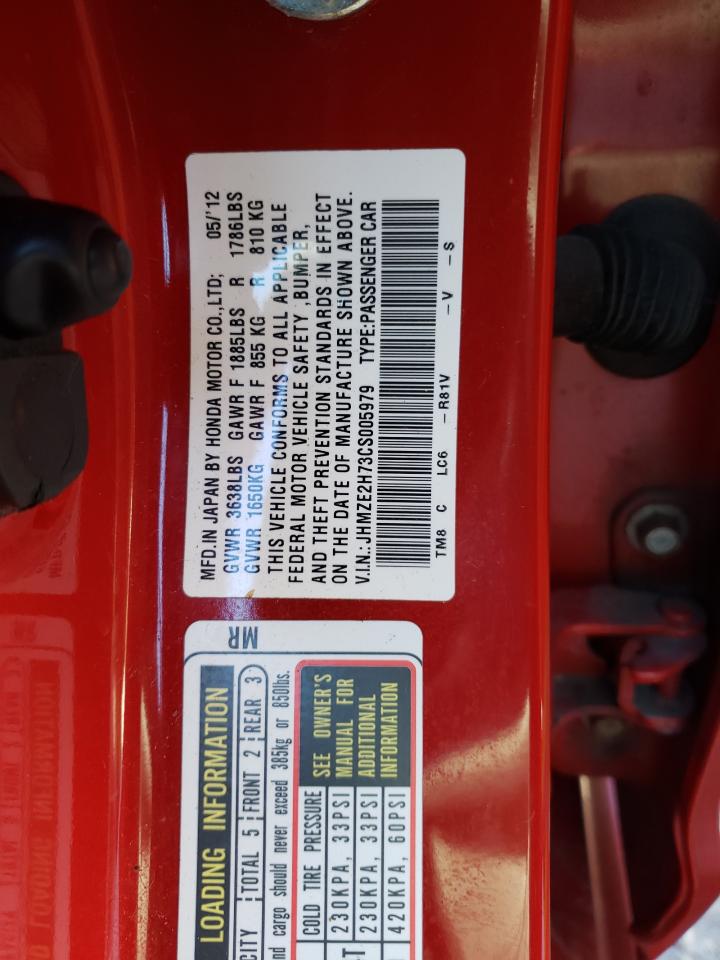 2012 Honda Insight Ex VIN: JHMZE2H73CS005979 Lot: 46755414