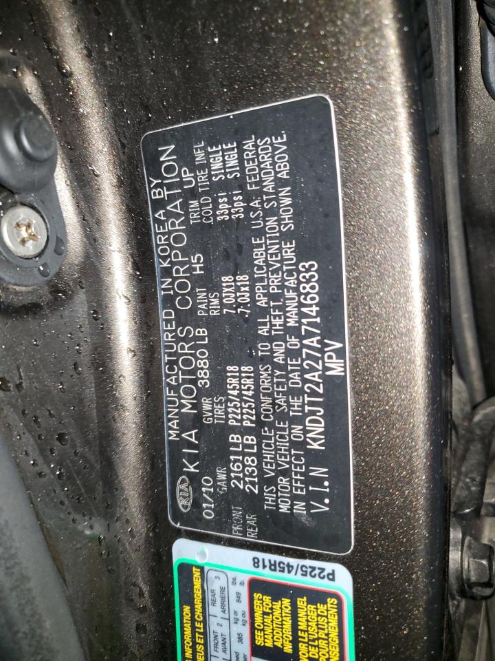 2010 Kia Soul + VIN: KNDJT2A27A7146833 Lot: 47699644