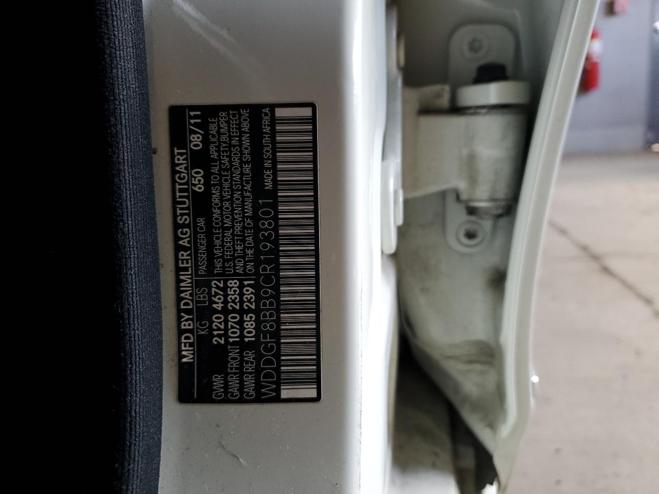 2012 Mercedes-Benz C 300 4Matic VIN: WDDGF8BB9CR193801 Lot: 47362454