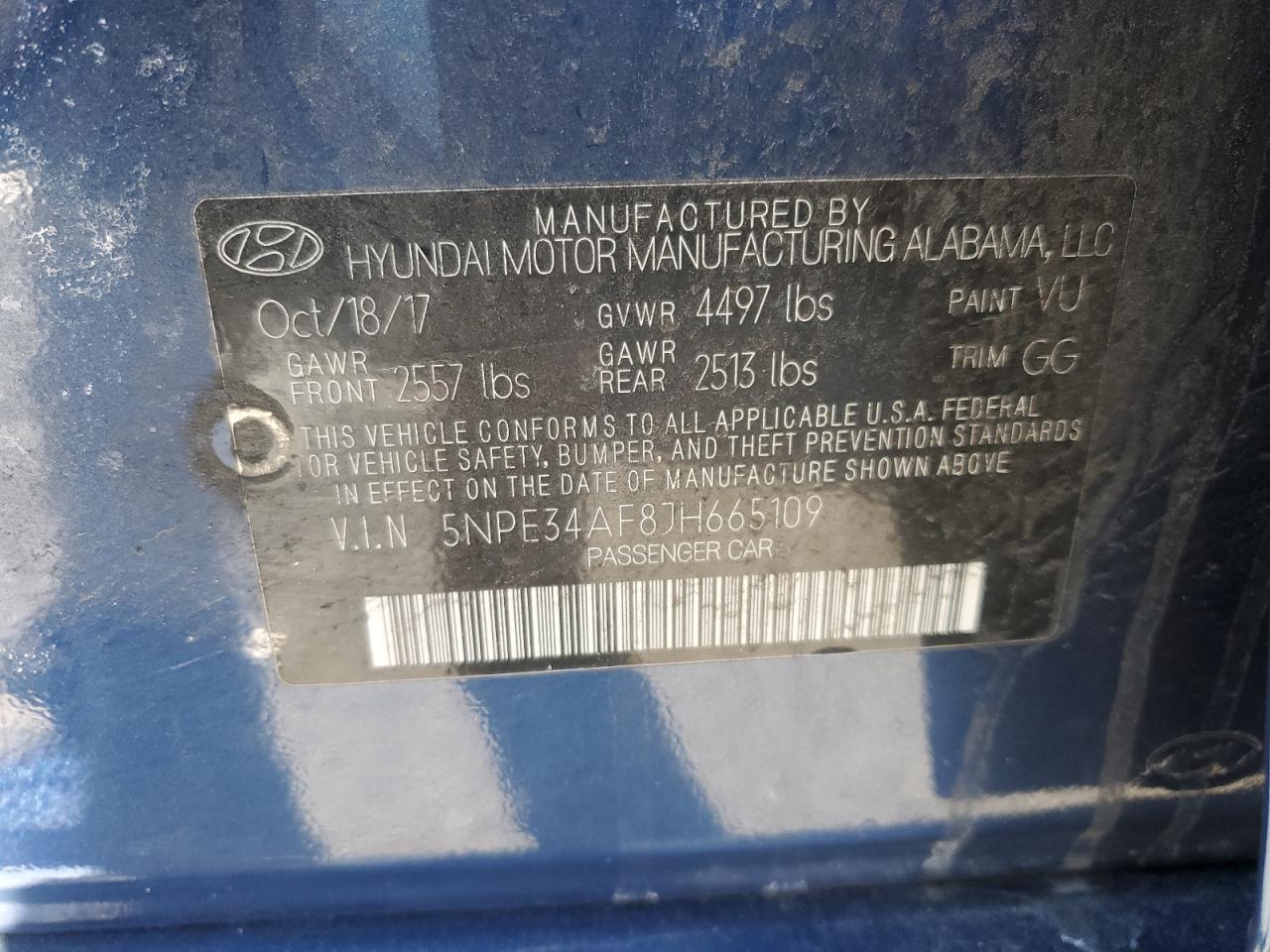 5NPE34AF8JH665109 2018 Hyundai Sonata Sport