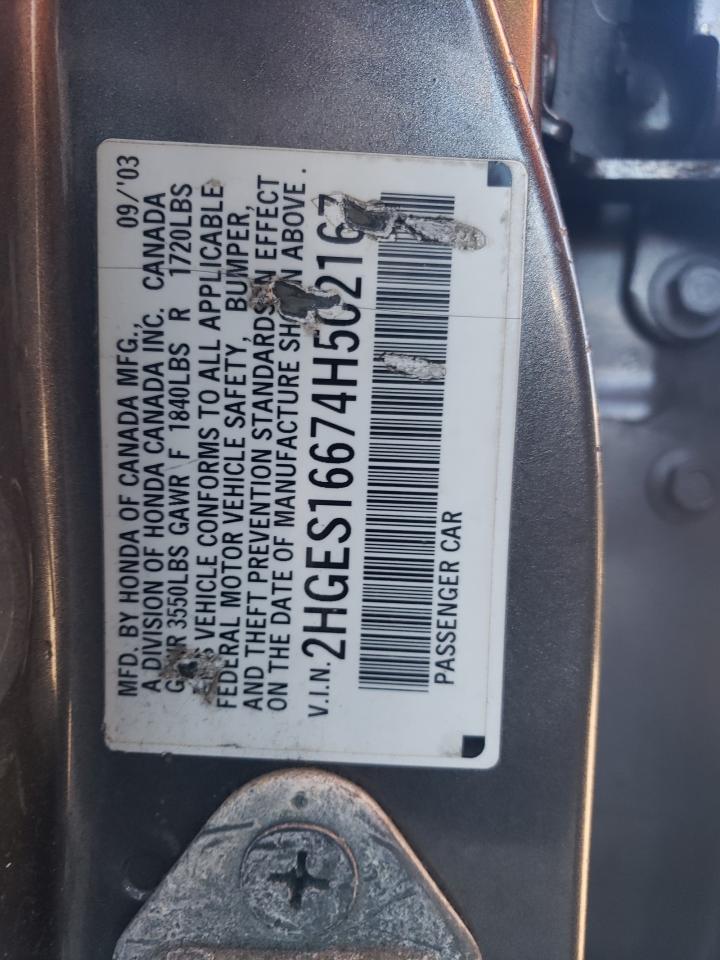 2004 Honda Civic Lx VIN: 2HGES16674H502167 Lot: 47491974