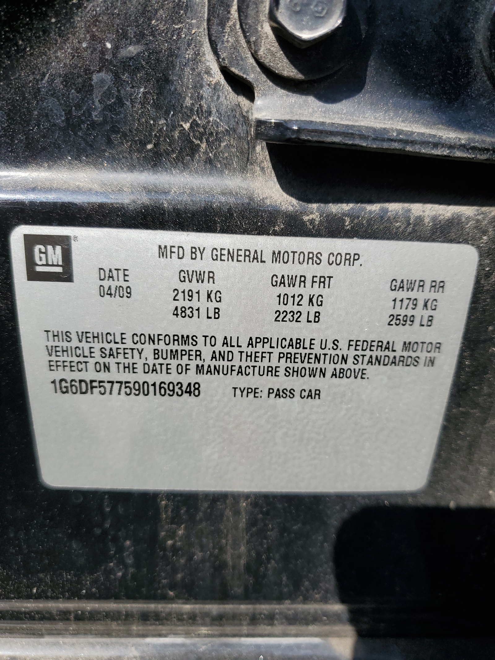 1G6DF577590169348 2009 Cadillac Cts