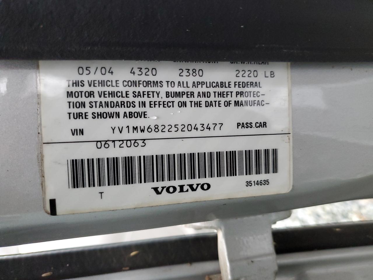 YV1MW682252043477 2005 Volvo V50 T5