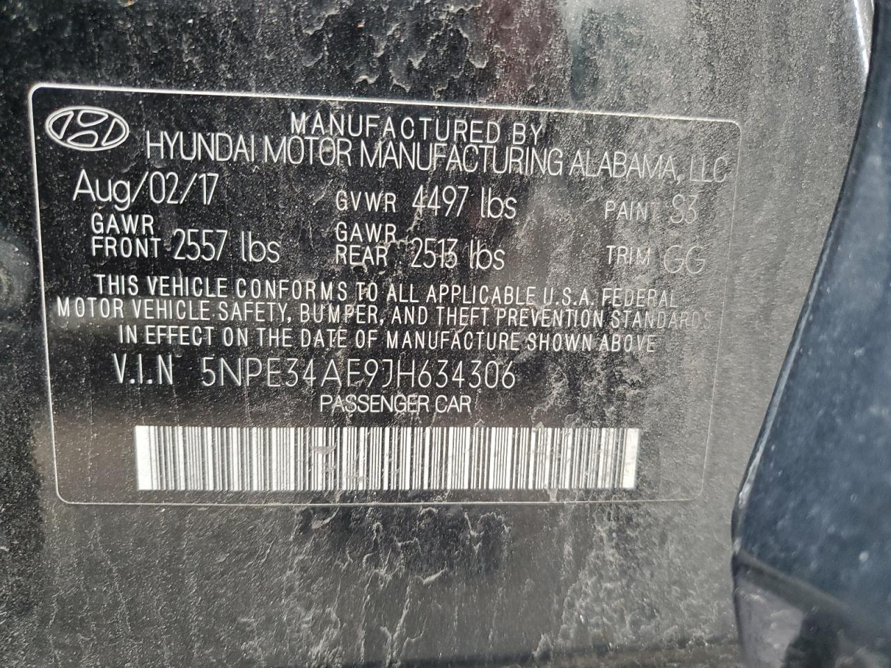 2018 Hyundai Sonata Sport VIN: 5NPE34AF9JH634306 Lot: 47571024