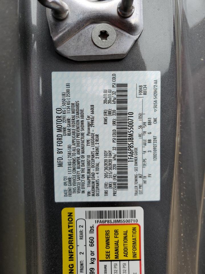 2021 Ford Mustang Shelby Gt500 VIN: 1FA6P8SJ8M5500710 Lot: 44533554