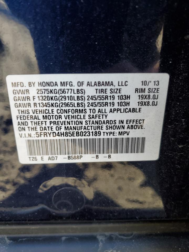 2014 Acura Mdx Advance VIN: 5FRYD4H85EB023189 Lot: 42952214