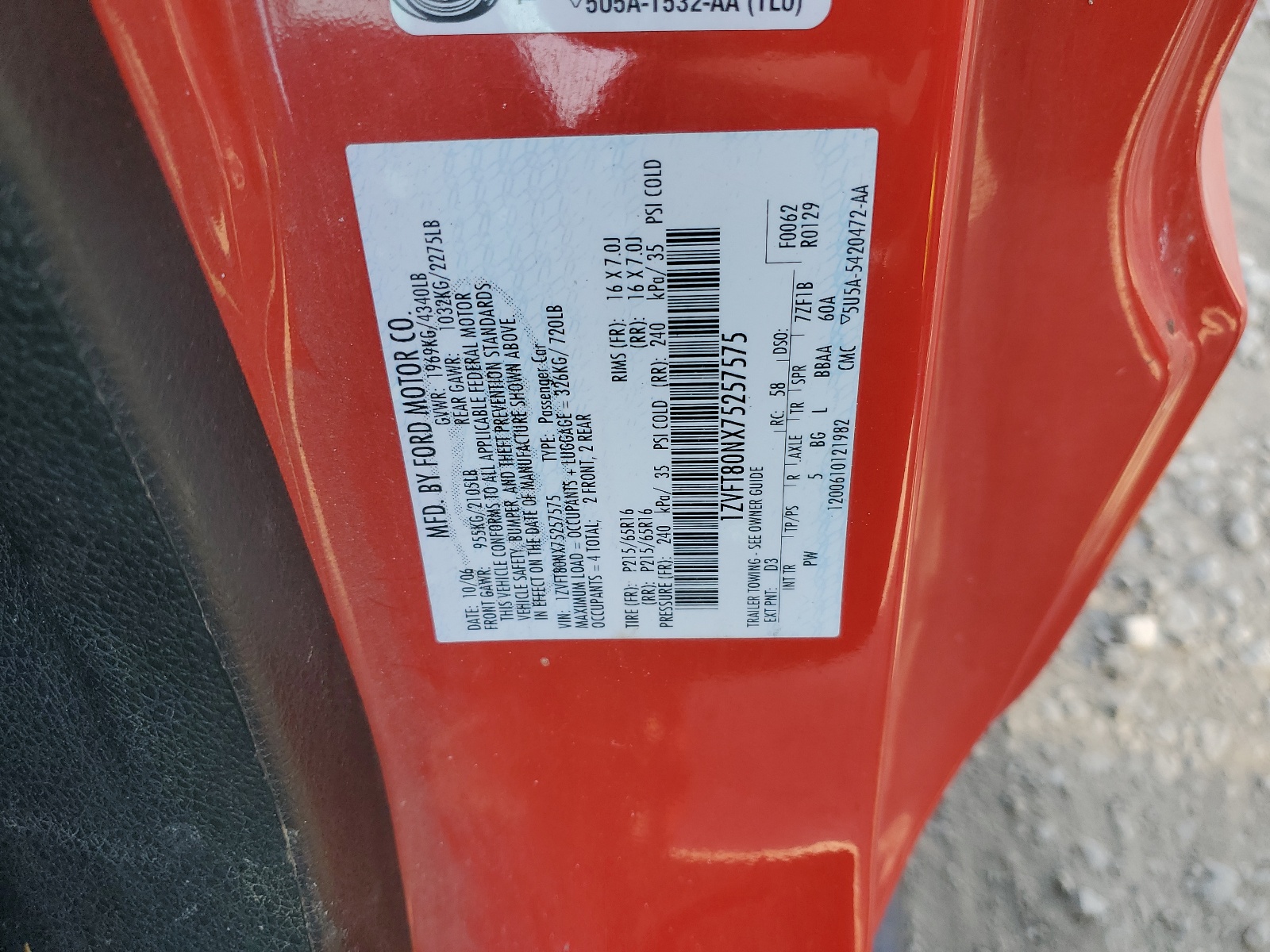 1ZVFT80NX75257575 2007 Ford Mustang