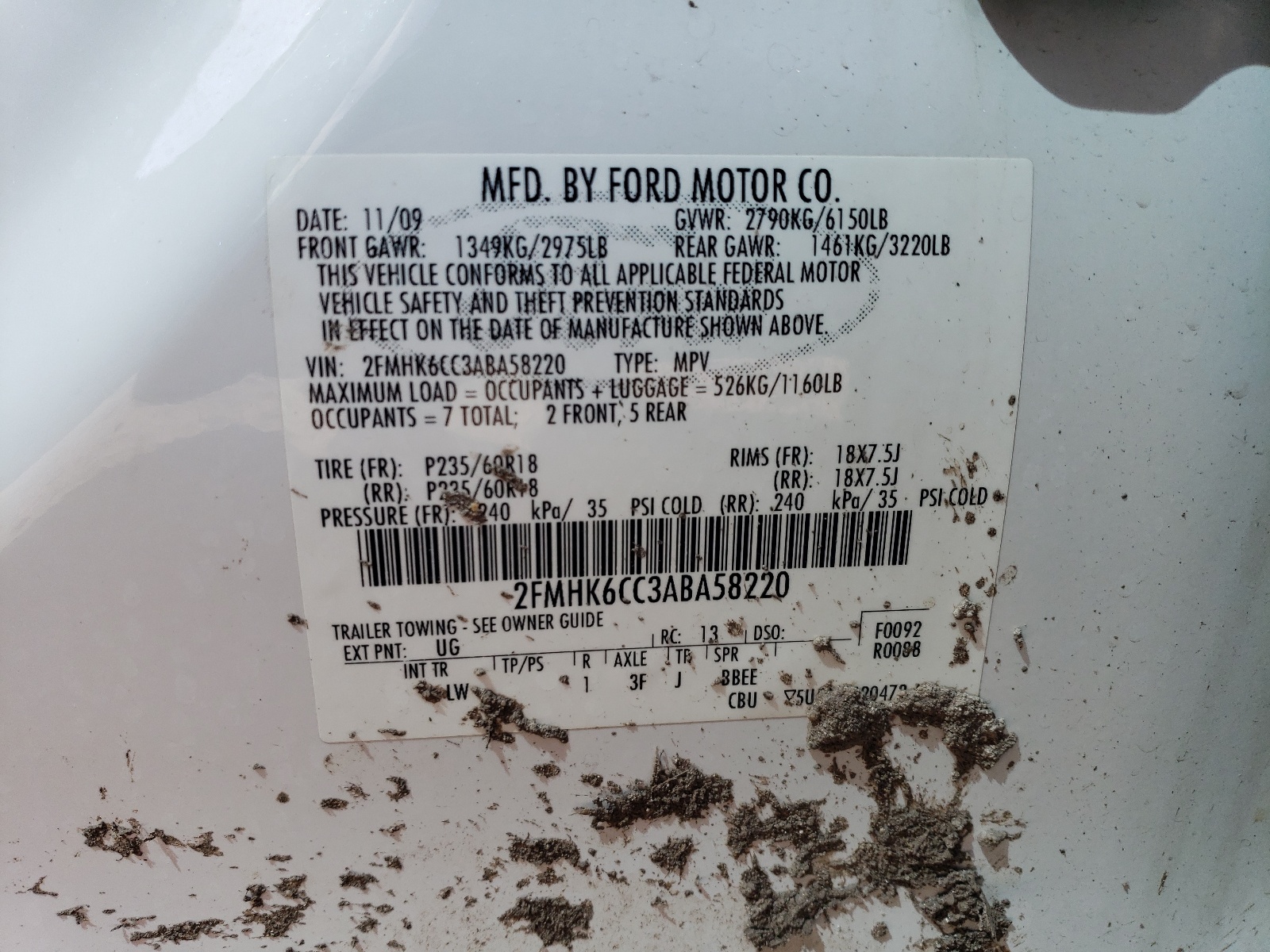 2FMHK6CC3ABA58220 2010 Ford Flex Sel