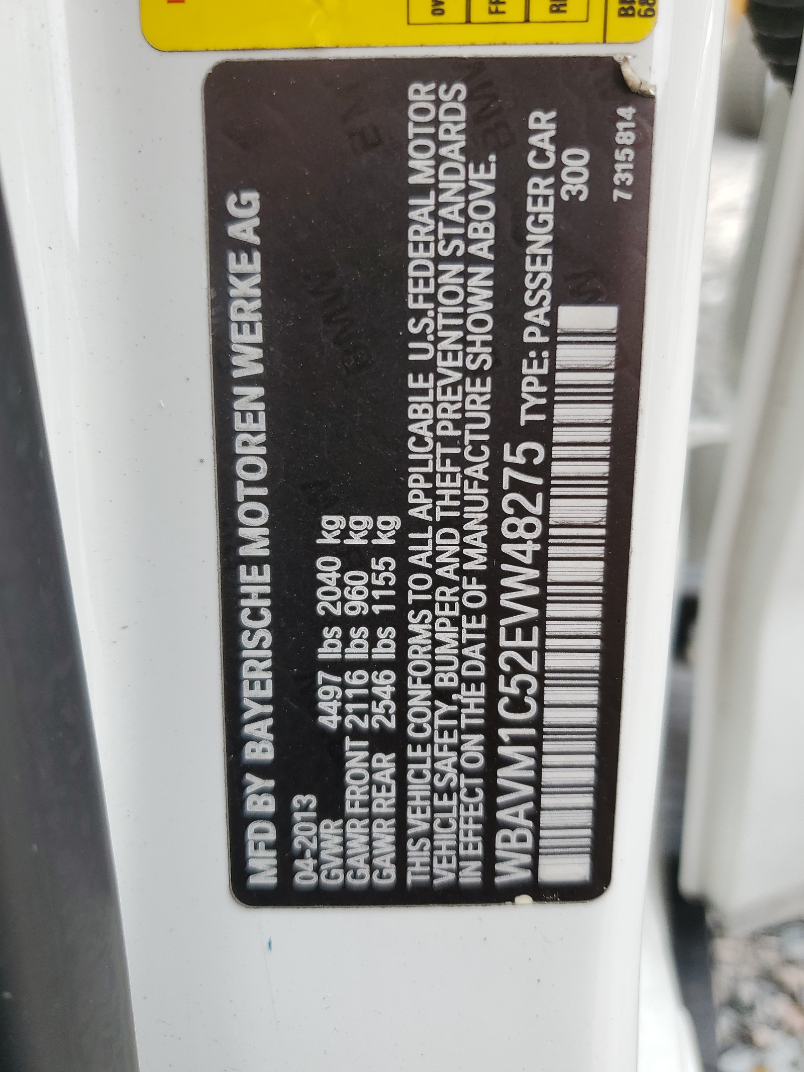 WBAVM1C52EVW48275 2014 BMW X1 Sdrive28I