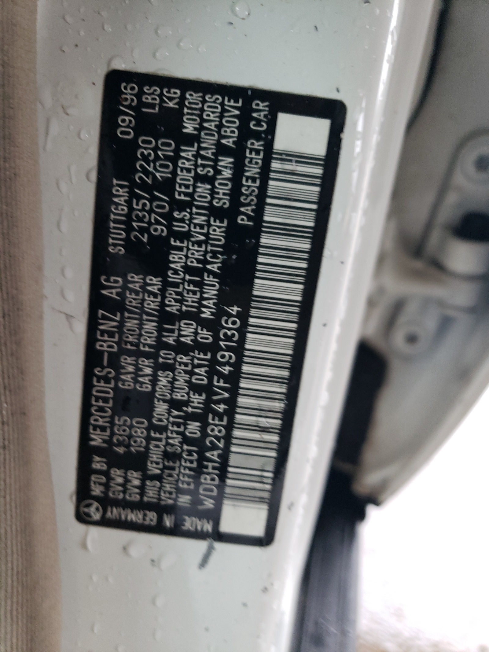 WDBHA28E4VF491364 1997 Mercedes-Benz C 280