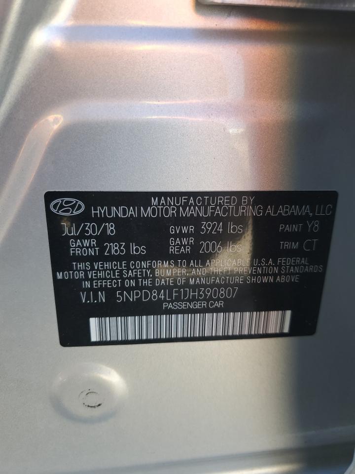 5NPD84LF1JH390807 2018 Hyundai Elantra Sel