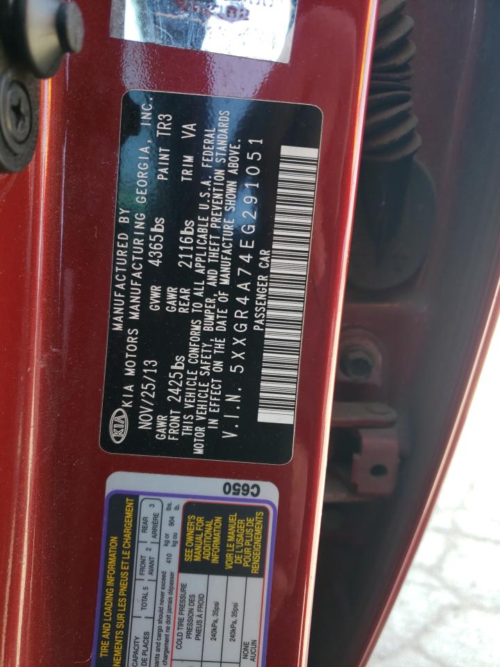 2014 Kia Optima Sx VIN: 5XXGR4A74EG291051 Lot: 47825434