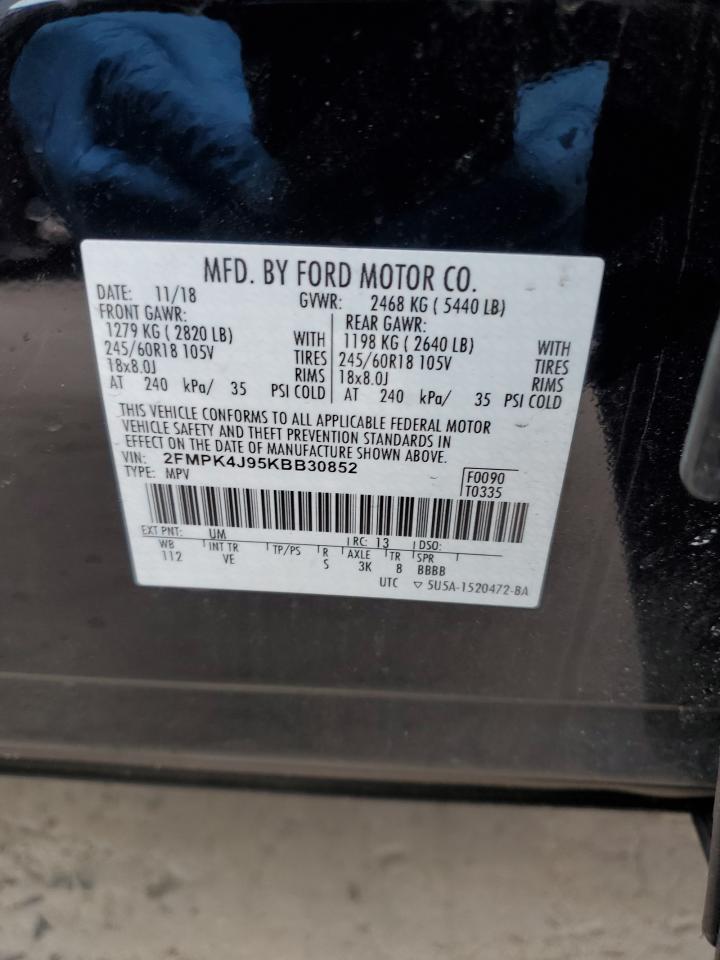 2FMPK4J95KBB30852 FORD EDGE 2019