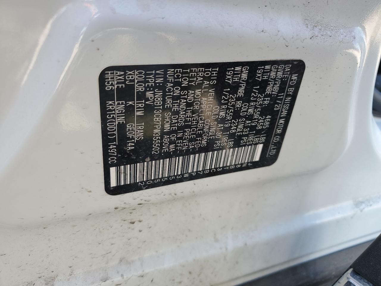 JN8BT3CB7PW355502 NISSAN ROGUE 2023