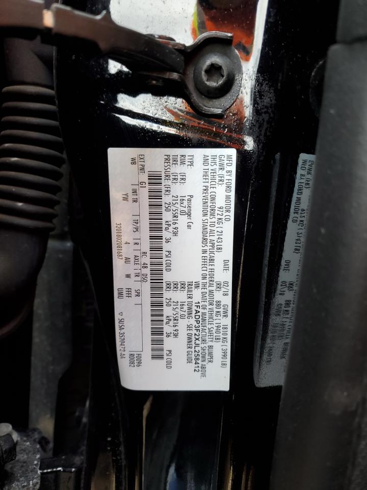 1FADP3F2XJL258412 FORD FOCUS 2018