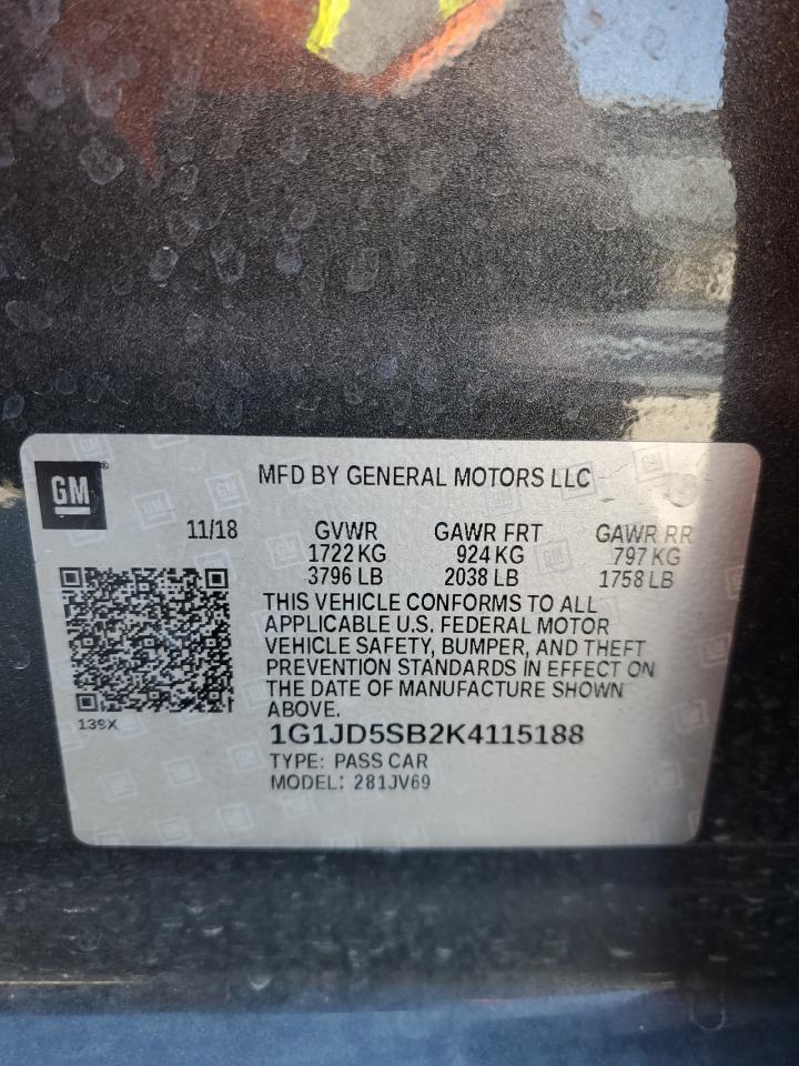 1G1JD5SB2K4115188 CHEVROLET SONIC 2019