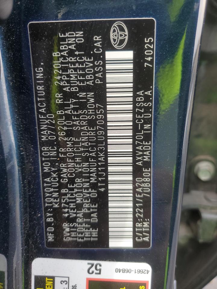4T1J11AK3LU970957 TOYOTA CAMRY 2020