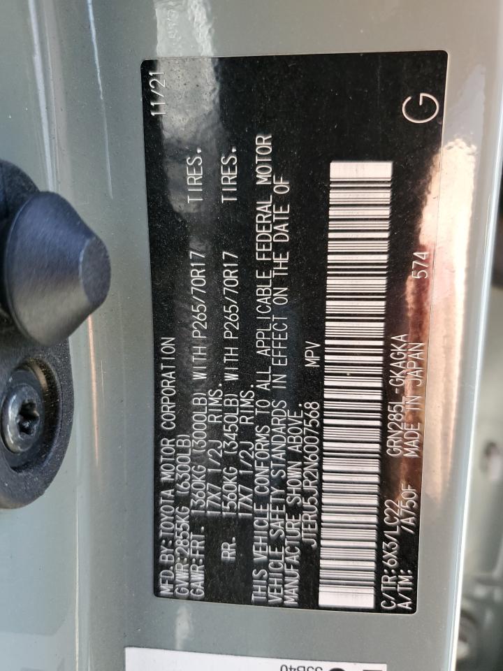 JTERU5JR2N6007568 TOYOTA 4RUNNER 2022