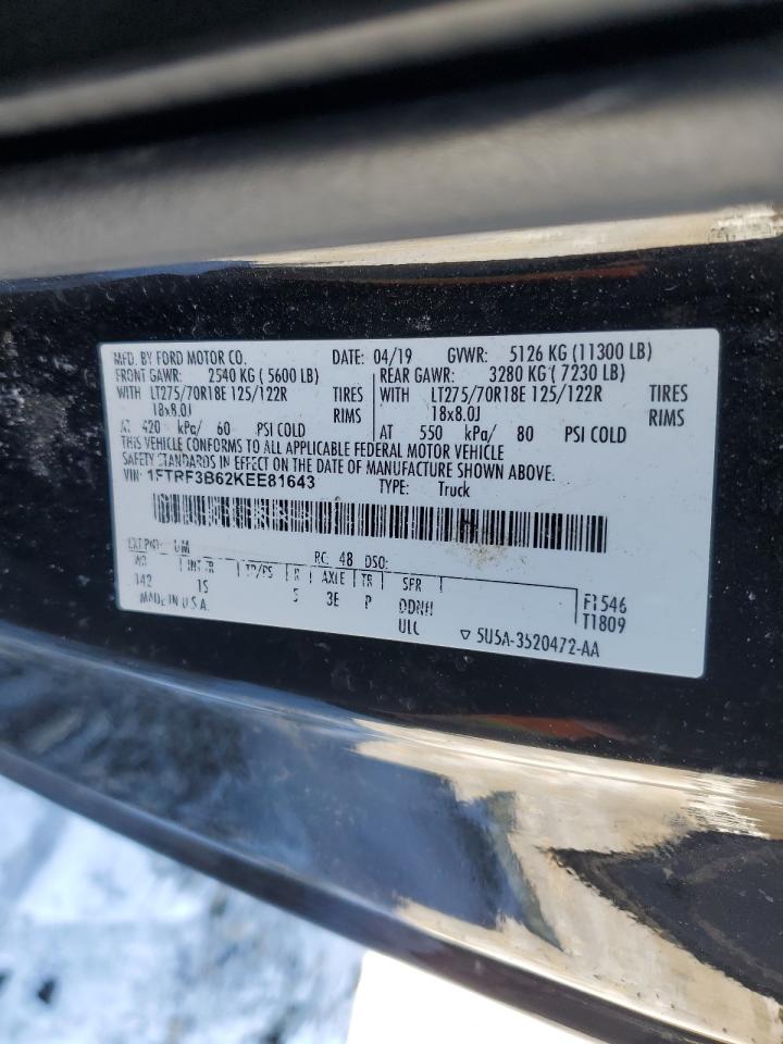 1FTRF3B62KEE81643 FORD F350 2019