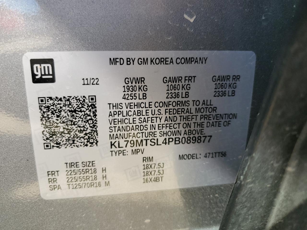 KL79MTSL4PB089877 CHEVROLET TRAILBLZR 2023