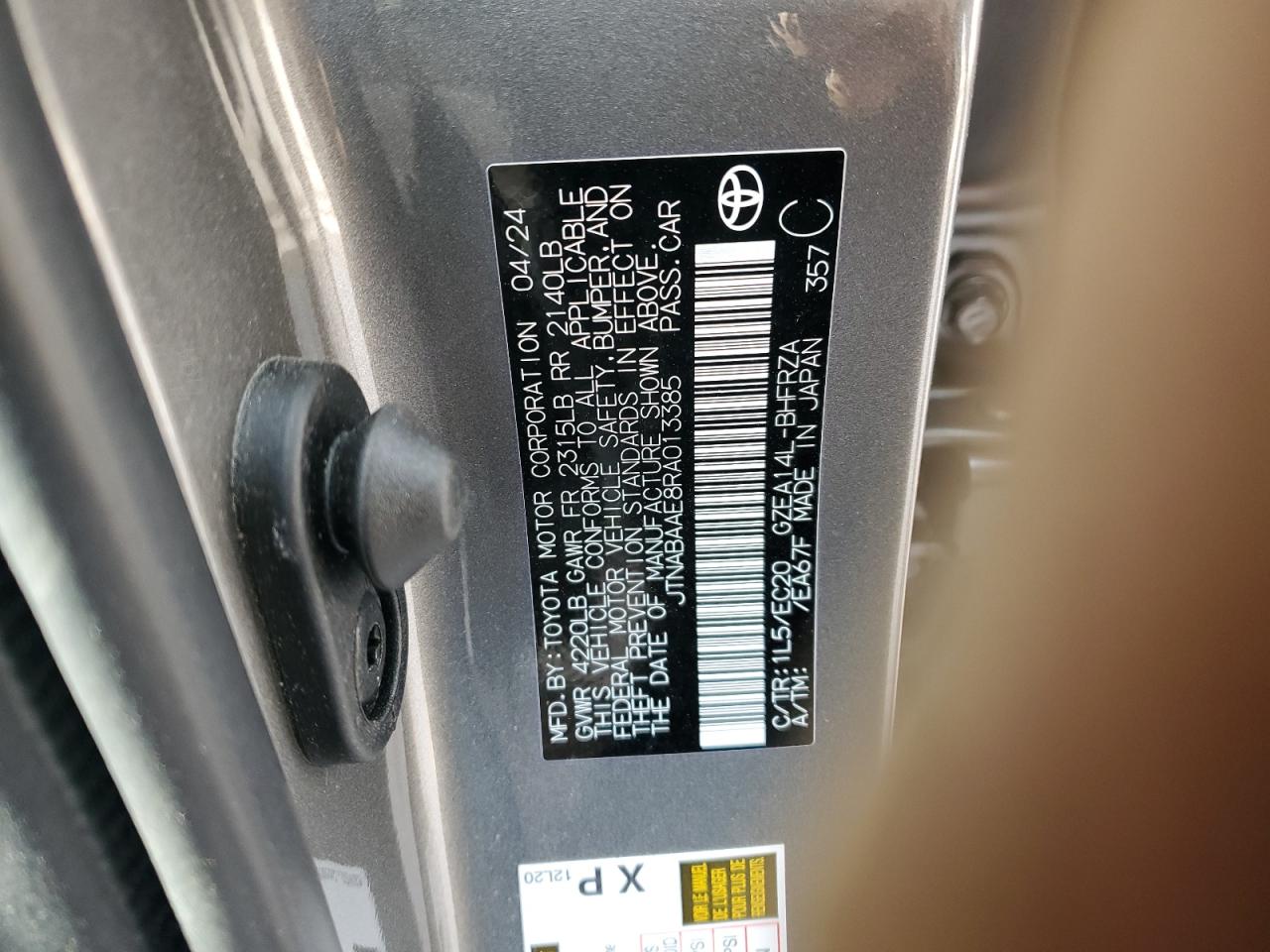 JTNABAAE8RA013385 TOYOTA GR COROLLA 2024