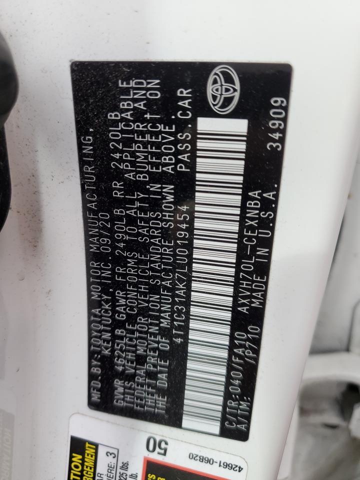 4T1C31AK7LU019454 TOYOTA CAMRY 2020
