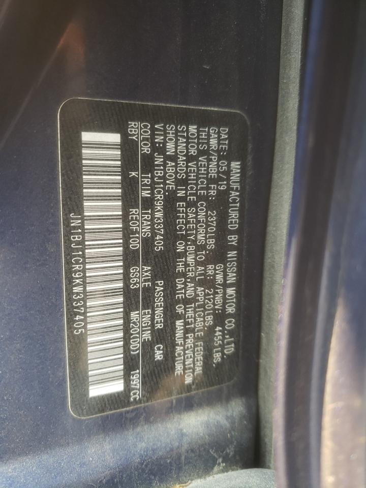 JN1BJ1CR9KW337405 NISSAN ROGUE 2019