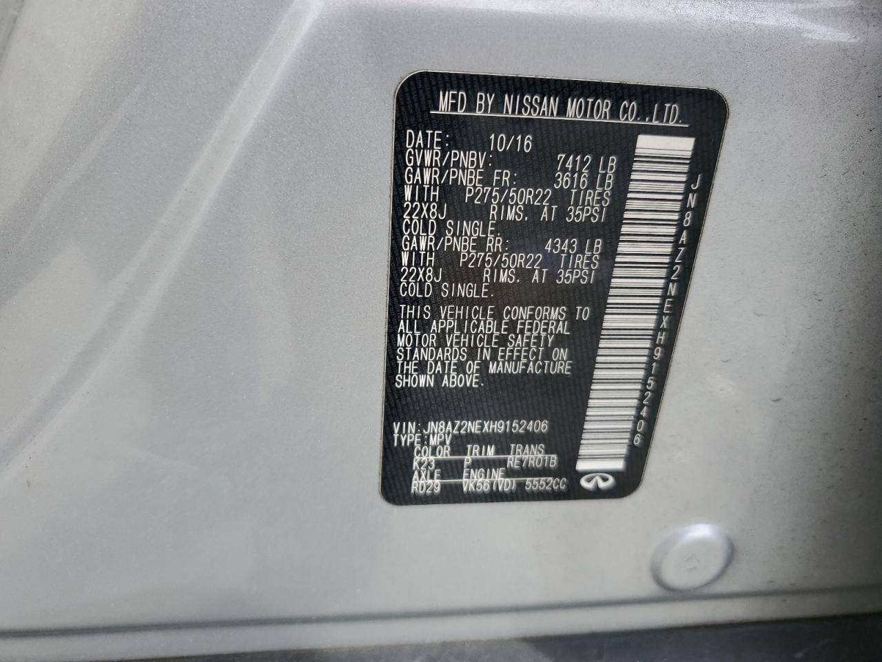 2017 Infiniti QX80 - Image 14