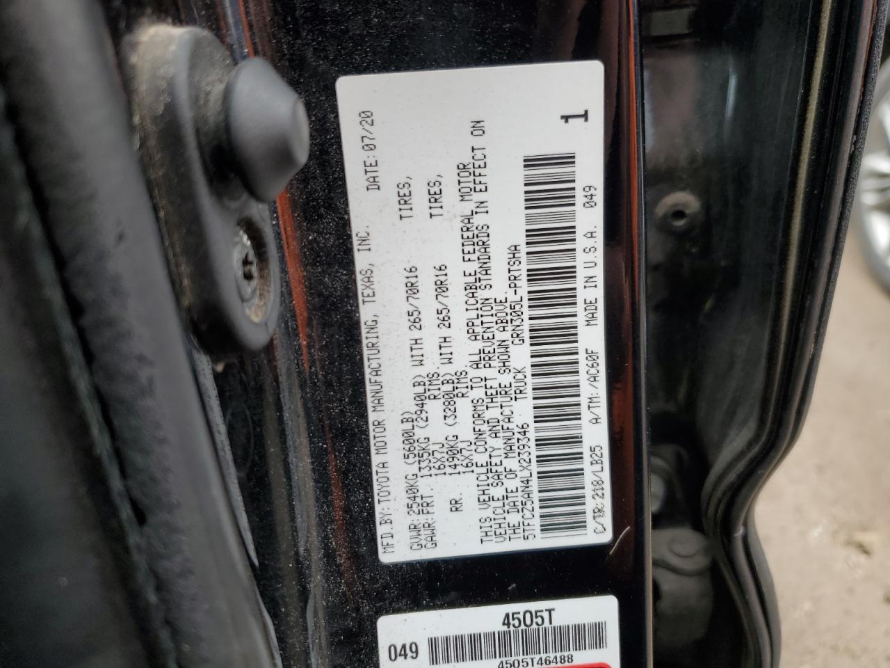 5TFCZ5AN4LX239346 TOYOTA TACOMA 2020